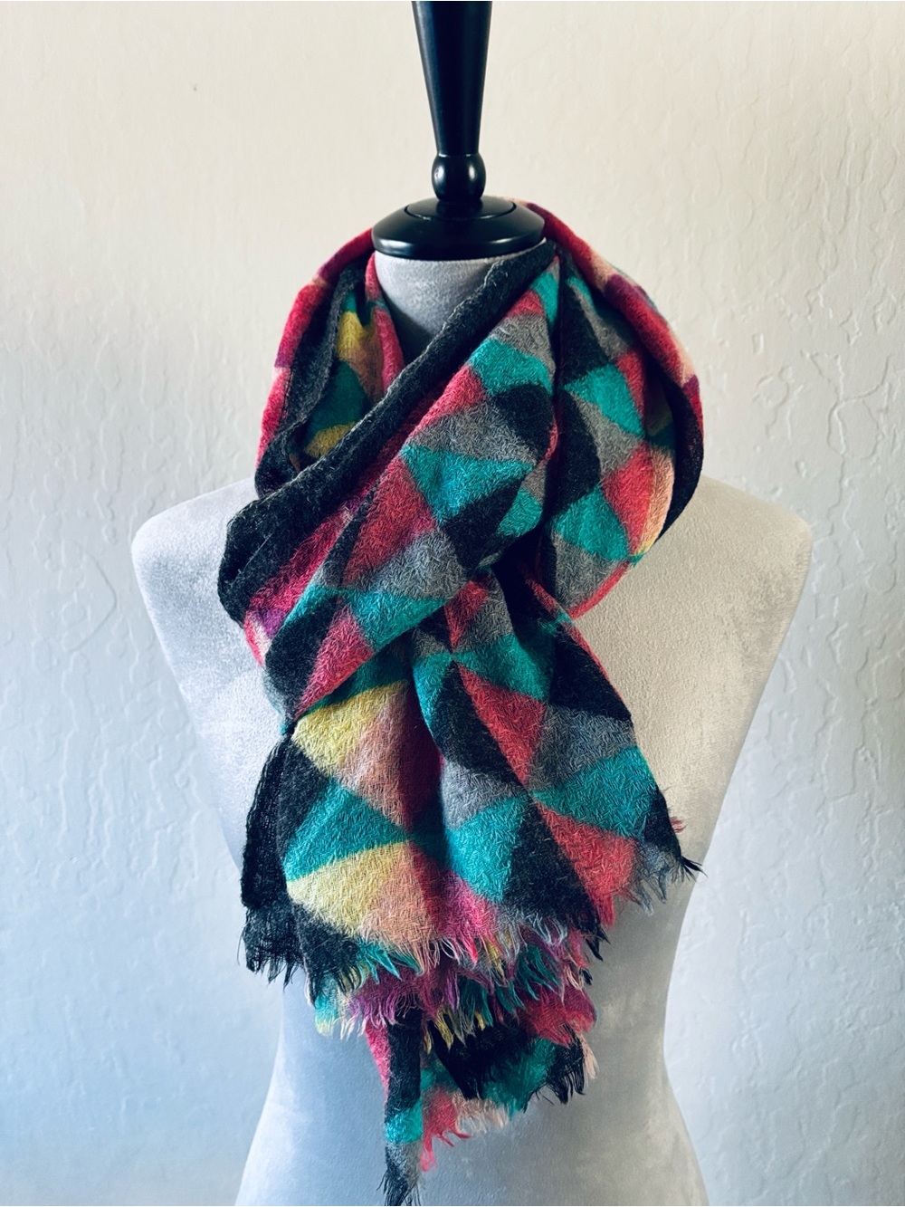 Geometric pattern Wool scarf